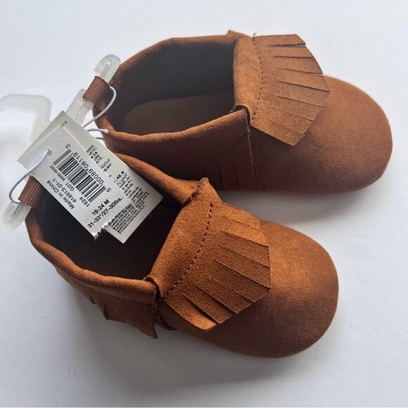 Old Navy Baby Cognac Color Fringe Detail Moccasins Sz 18-24 M - Picture 5 of 8